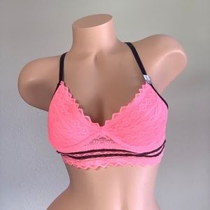 Victoria's Secret VS PINK Racerback Geo Lace Push Up Bralette Bra S